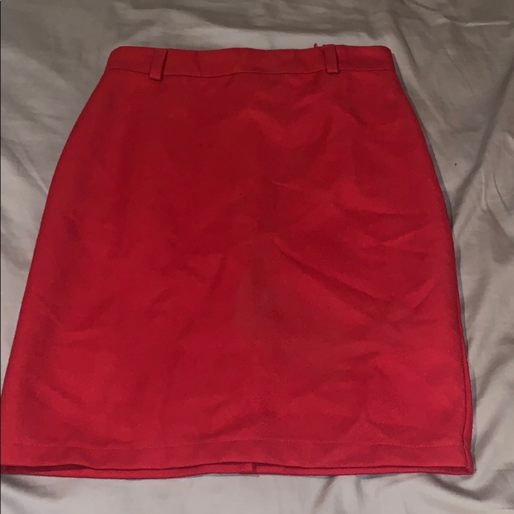 High waist red skirt